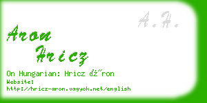 aron hricz business card